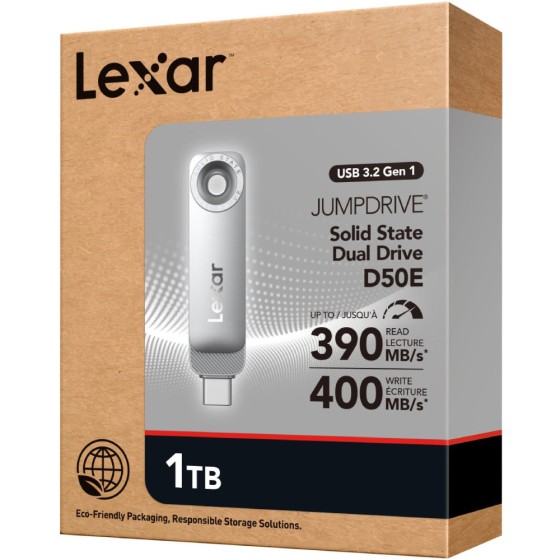 Lexar 1TB JumpDrive Solid State Dual Drive D50E USB 3.2