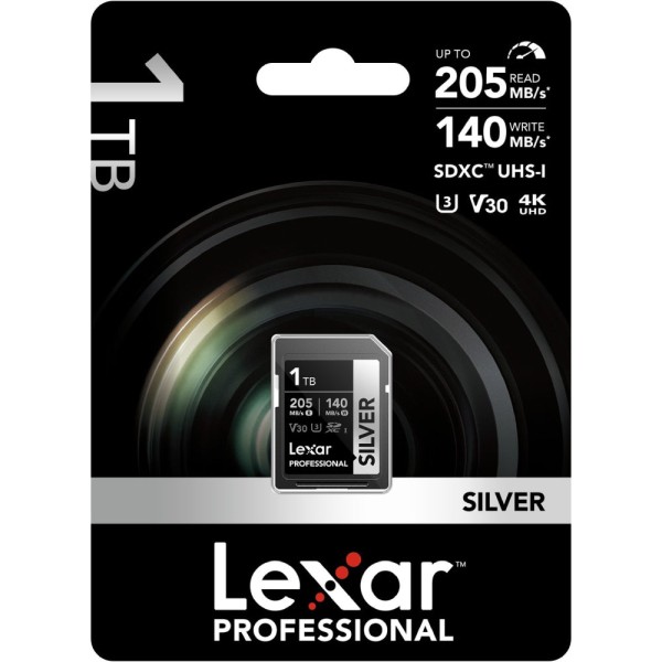 Lexar 1TB Professional Silver SDXC UHS-I 205MB/s Memory Card-V30