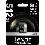 Lexar 512GB Professional Silver SDXC UHS-I 205MB/s Memory Card-V30