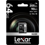 Lexar 64GB Professional Silver SDXC UHS-I 205MB/s Memory Card-V30