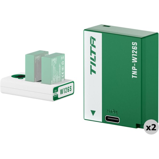Tilta NP-W126S Kit with 2 Batteries and 2-Bay USB Charger