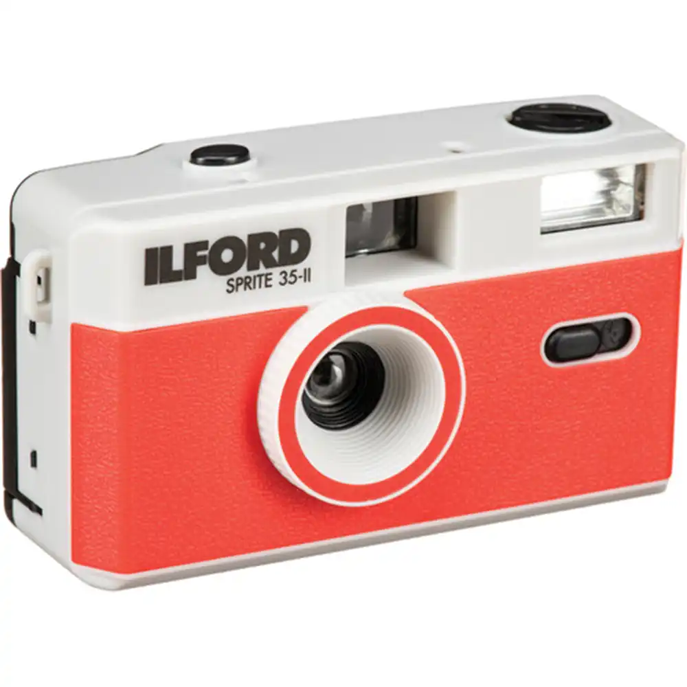Ilford Sprite35-II Reusable Camera - Silver & Red