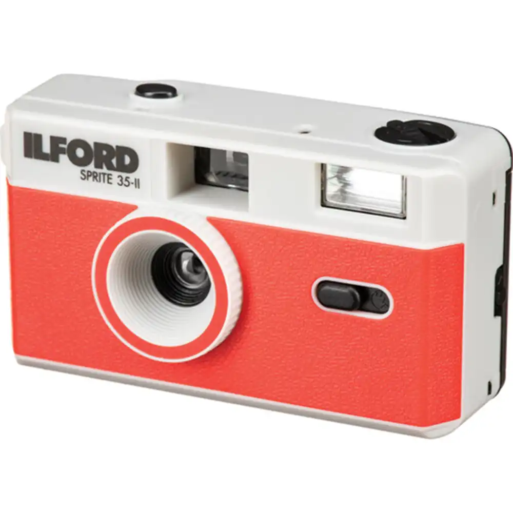 Ilford Sprite35-II Reusable Camera - Silver & Red